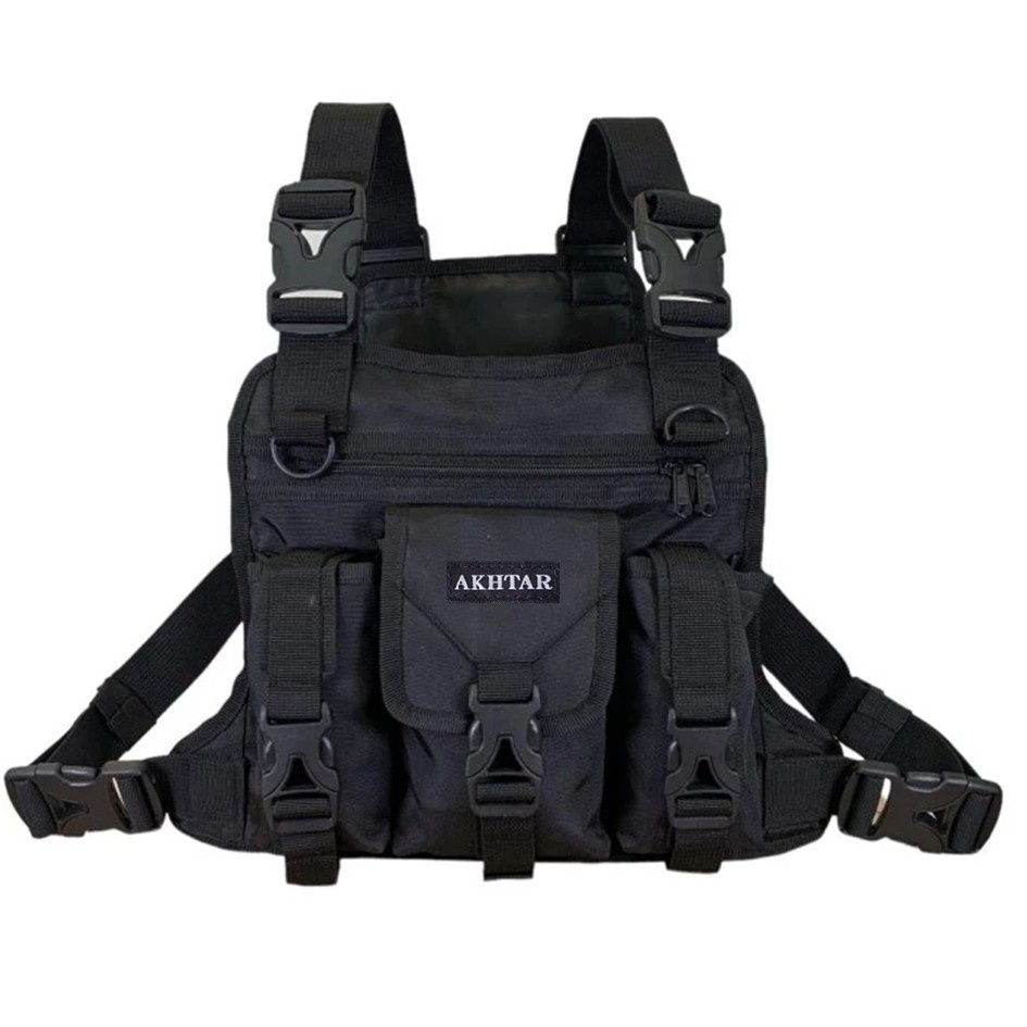 Chaleco Policia Bolsa Táctica De Pecho Correas Ajustables