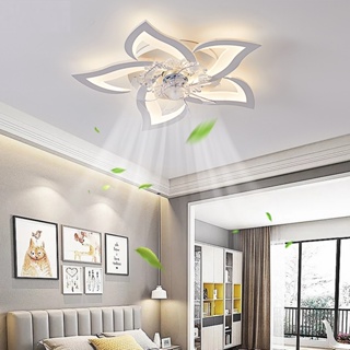 Ventiladores de techo con luces LED, rotación de 360°, modernos  ventiladores de techo de bajo perfil para interiores con control remoto,  luz de
