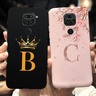 Funda cuadrada para Xiaomi Redmi 10 2022, carcasa de color negro y rosa con  letras de