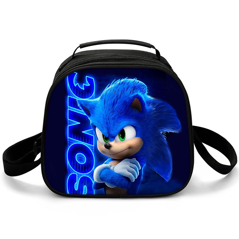 sonic infantil lonchera anime bolsa de almuerzo redonda aislamiento mantener fresco Alta capacidad Messenger portatil estudiante bolsa bento bolsa de almacenamiento bolsa de picnic Shopee Mexico