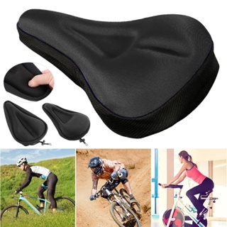 Funda de sillín de bicicleta 3D, asiento de bicicleta acolchado de Gel  transpirable, suave, grueso, trasero