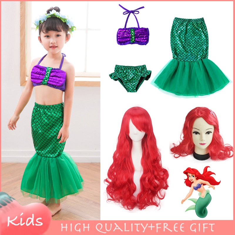 Bikini Infantil Con Falda De Cola De Pez - Traje De Baño Para Niña, Ideal Para Piscina O Playa