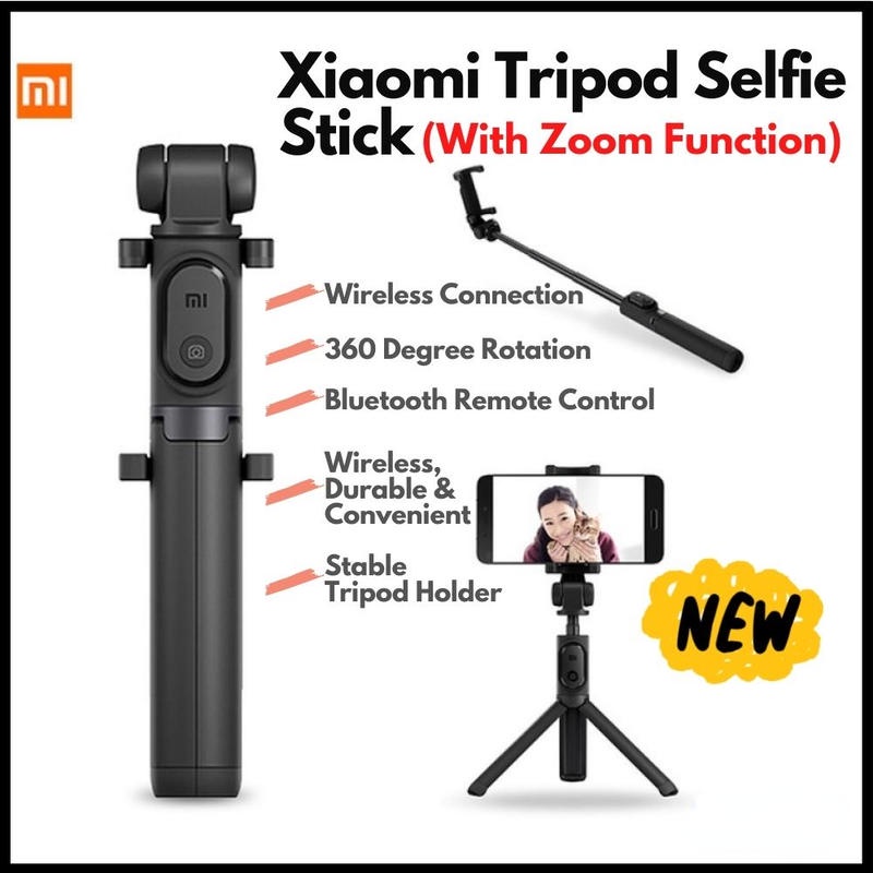 Xiaomi-trípode Mi Zoom para selfies, palo con control remoto, plegable,  extensible, compatible con Bluetooth, para Android, giratorio de 360 ° -  AliExpress