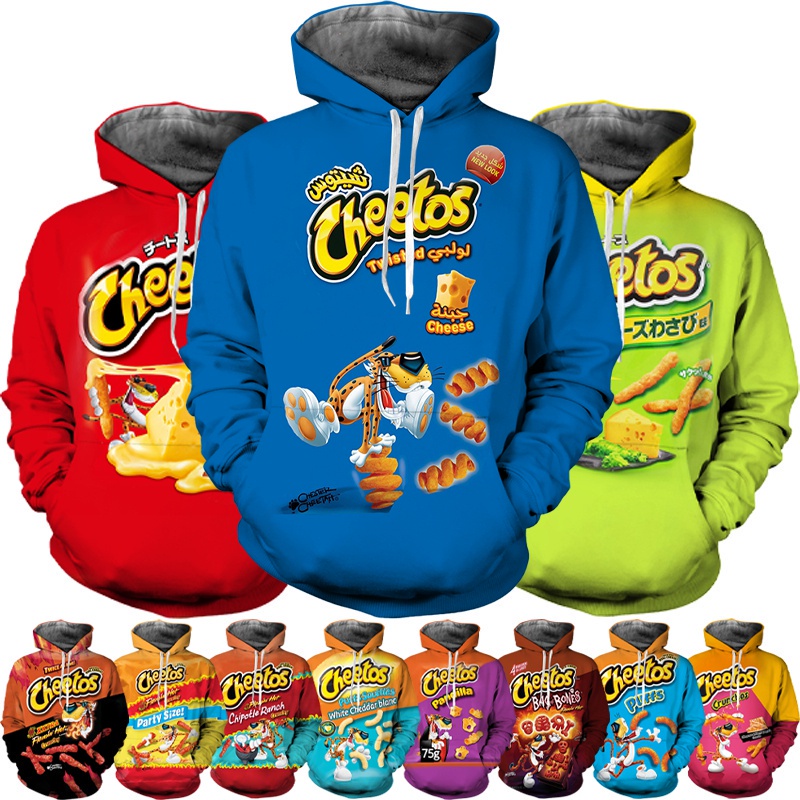 Camiseta Oto o Nueva Moda Casual Cheetos Impresi n 3D Delgada Y Divertida Sudadera Con Capucha Extra a