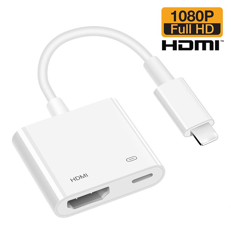 Adaptador Lightning A HDMI TV 1080P HD Digital AV Convertidor Para iPhone  iPad Misma Pantalla Para Cable