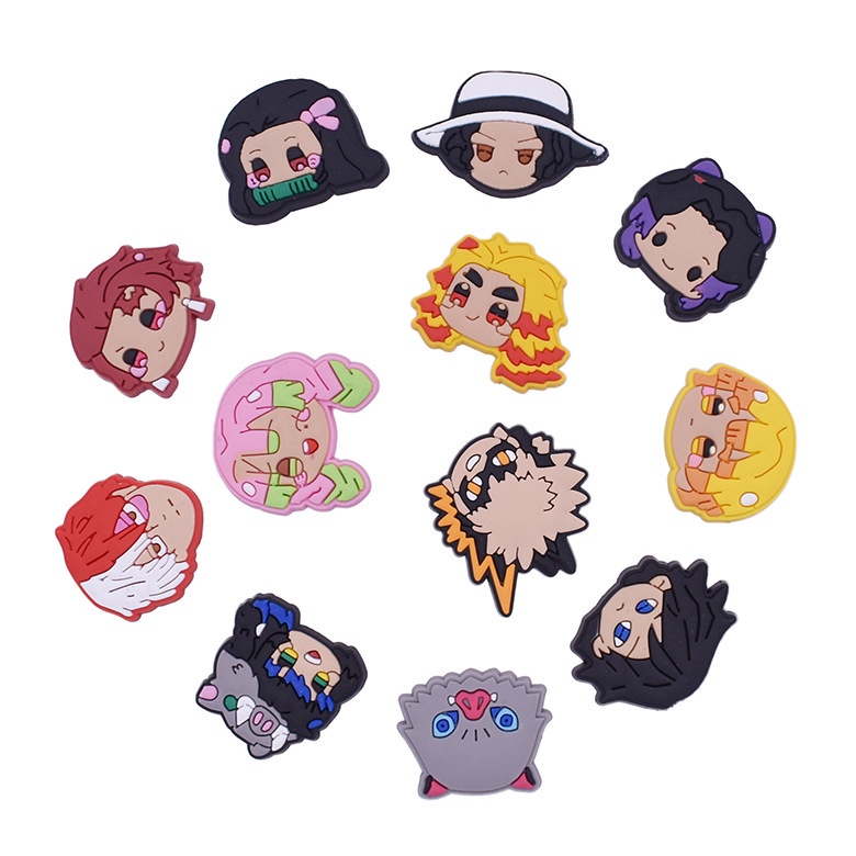 Crocs Jibbitz Pins Nuevo Demon Slayer DIY Zapatos Charm Button Shopee México