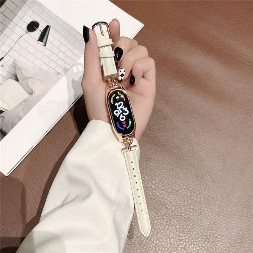 Pulsera De Cuero Para Xiaomi watch Mi band 7 6 5 4 3 Correa De Aleacion Funda 5 6 Miband 7 Shopee Mexico