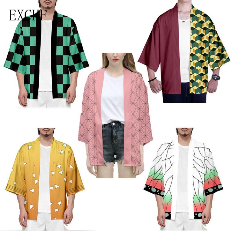 Kimono Cardigan kimono para hombre, kimono japonés, túnica tradicional para  playa, delgada, para vacaciones, cosplay, disfraz Yukata, camisa unisex