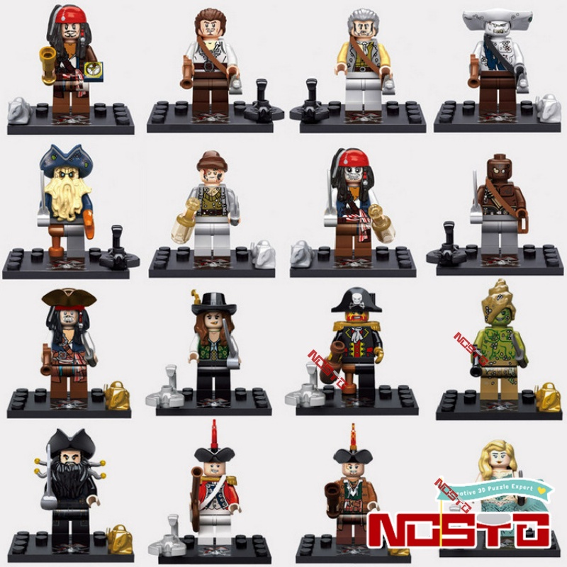 Construir Rompecabezas Minifiguras Piratas Del Caribe Jack Sparrow Elizabeth Swann 1 Juego De 8 0952