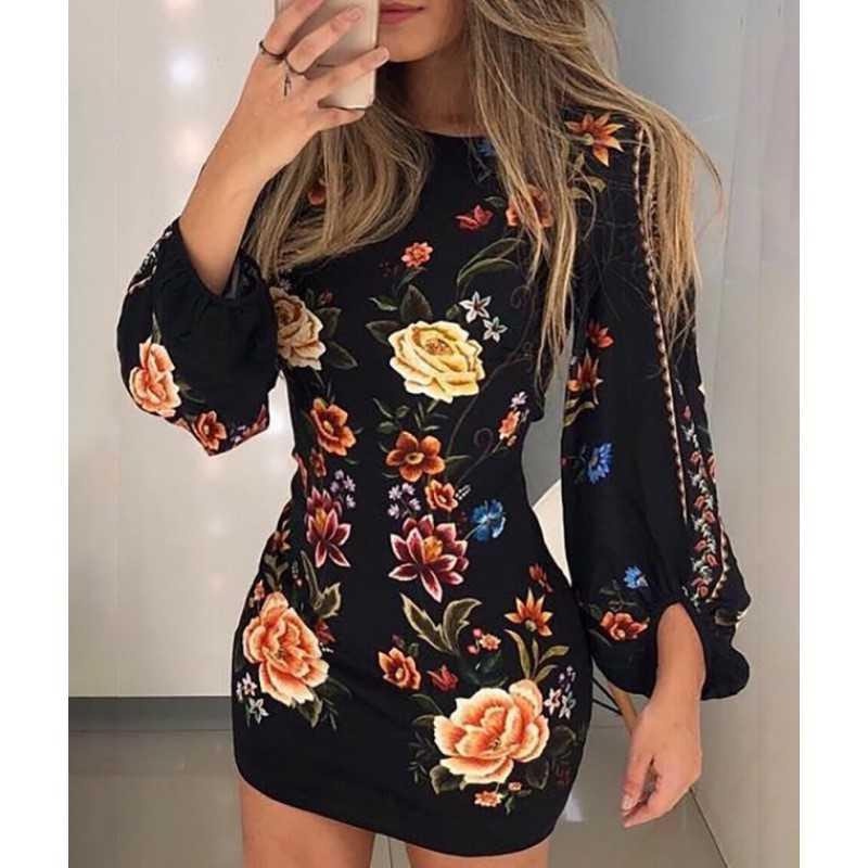 Mini vestido manga larga cheap
