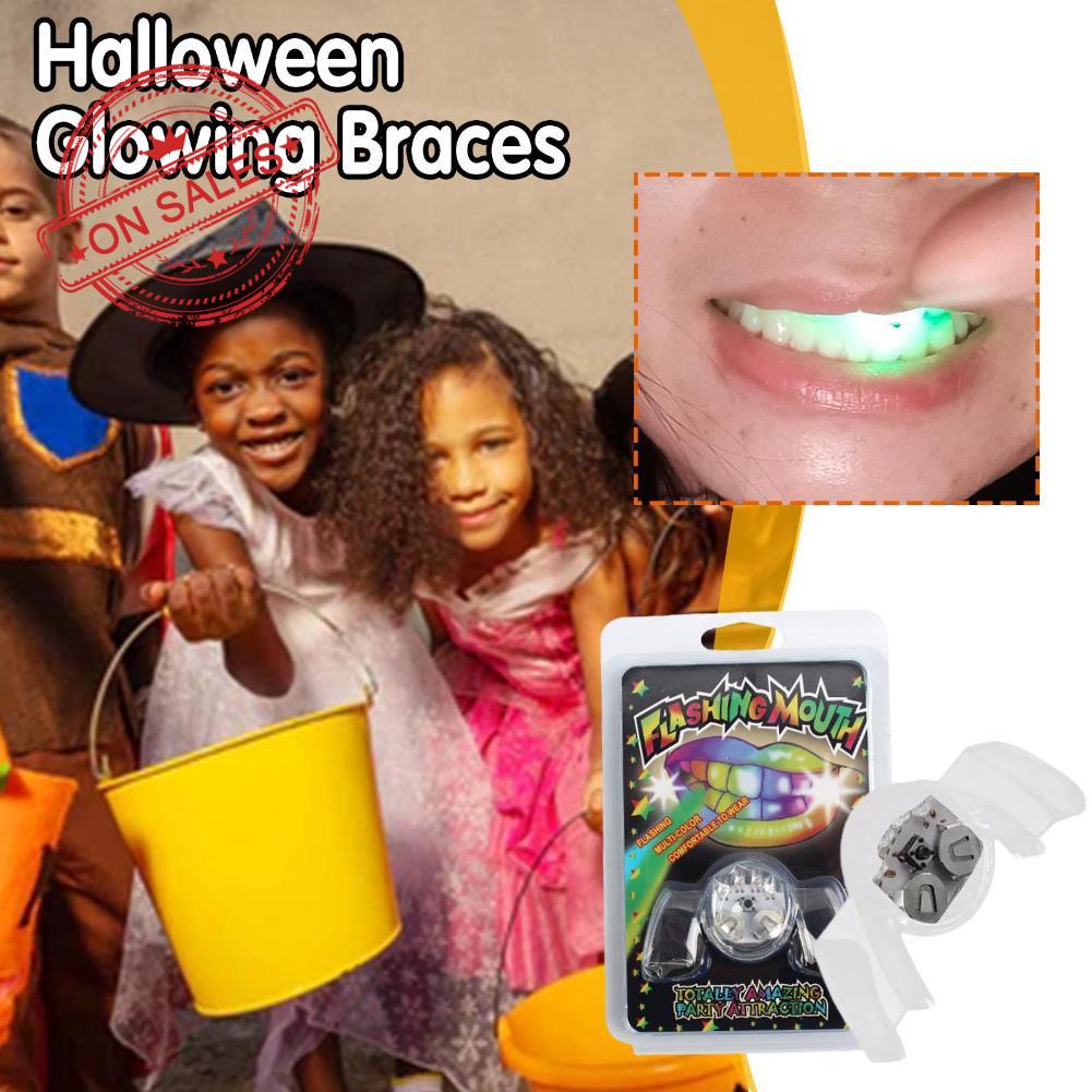Halloween LED Flash Braces Brillantes Dientes Que Brillan Soportes