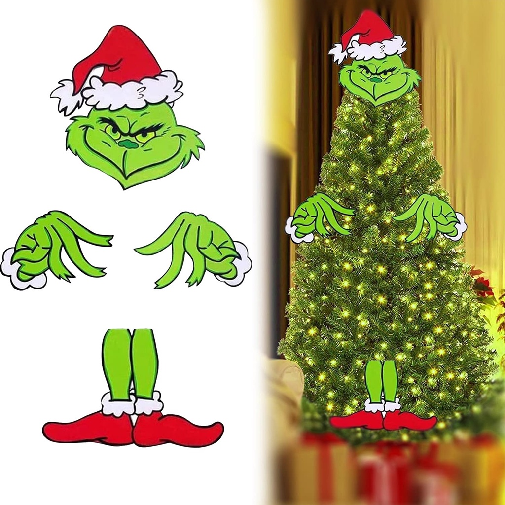 Decoración de Grinches para árbol de Navidad, decoración de árbol de