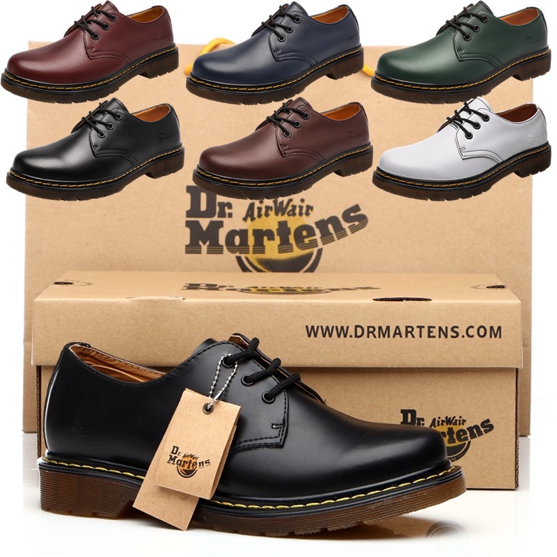 Mas el tamano de nueva inglaterra DR.MARTENS pareja Martin zapatos de cuero genuino mono de cuero de suela gruesa botas bajas Martin zapatos formales zapatos de cuero clasicos hombres mujeres botas de