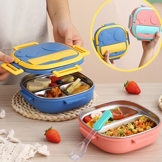 Fiambrera Bento para niños, Fiambrera para adultos, Contenedores de  almuerzo de acero inoxidable para adultos/niños a prueba de fugas,  Contenedor Bento cuadrado con calefacción por microonda