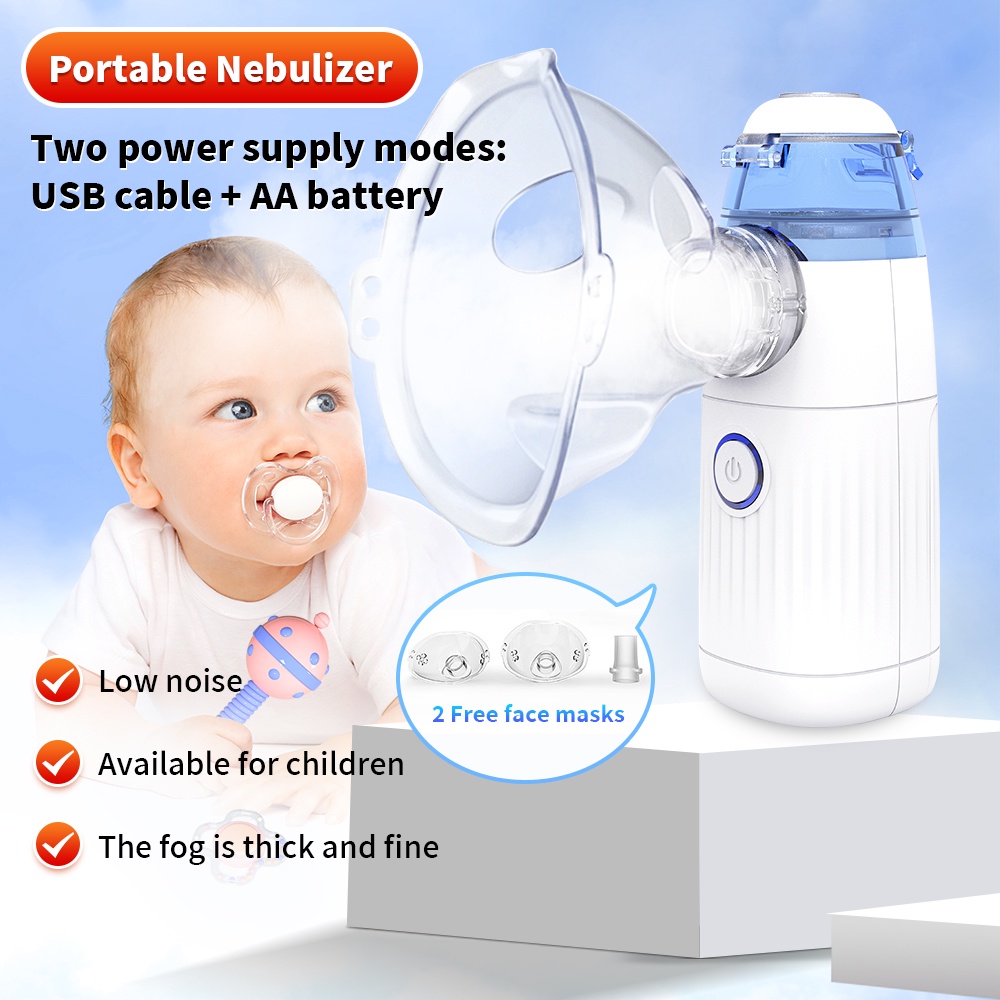 Nebulizador Portátil Inhalador De Mano Silencioso Ultrasónico De Malla Asma  Para Bebés Niños