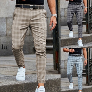 Pantalón Chino De Hombre, Pantalón De Tela A Cuadros, Streetwear