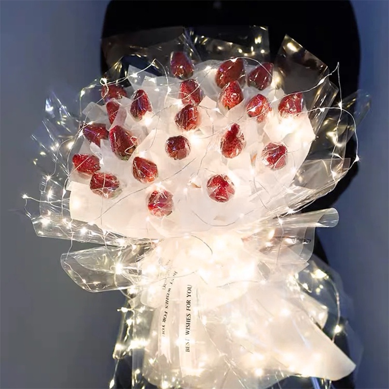 Papel de envolver luminoso para ramos de flores, papel de embalaje con luz  LED, decoración de