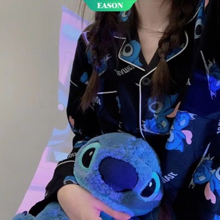 Lilo & Stitch-Conjunto de pijama para niños, camisón de manga larga con  solapa de dibujos animados, ropa de noche para bebés - AliExpress