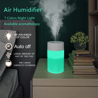 Humidificador pequeño de 2 piezas, lindo humidificador portátil de niebla  fría con 6 barras de humidificador, luz nocturna de 7 colores,  humidificador