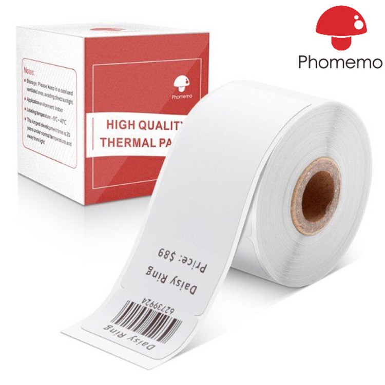 Etiquetas Térmicas 40x20 Mm Para Impresoras Phomemo Y Memoking - 320 Etiquetas, Adhesivas Y Sin Tinta