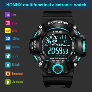 Reloj deportivo digital para mujer, reloj de pulsera impermeable de doble  pantalla con alarma y cronómetro