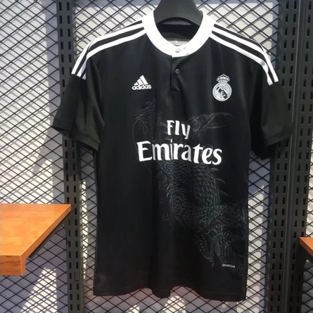 1415 Real Madrid Negro Edici n Especial Retro F tbol Jersey De Alta Calidad Top Camiseta De Manga Corta