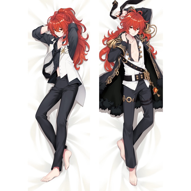 Genshin Impacto Dakimakura Diluc Ragnvindr Personaje Funda De Almohada Anime Abrazando Cuerpo Cosplay Almohadas Otaku Pilow Cubierta Shopee Mexico