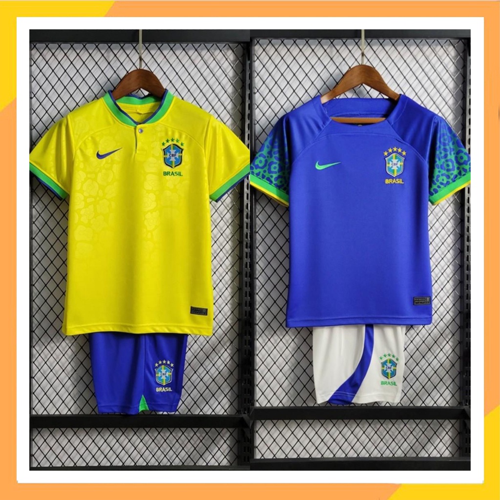 Camiseta de fútbol Brasil Portero Niño 1ª equipación Copa Mundo 2022