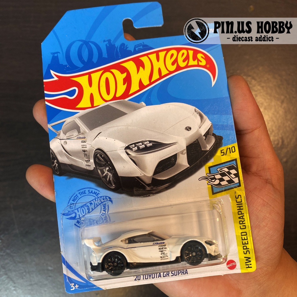 Hot Wheels '20 Toyota GR Supra - Speed Graphics 5/10, Black, 1:64 Scale Die-Cast Car