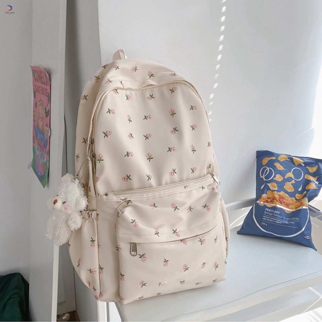 Mochilas pequeñas con estampado de flores para niñas bolso escolar