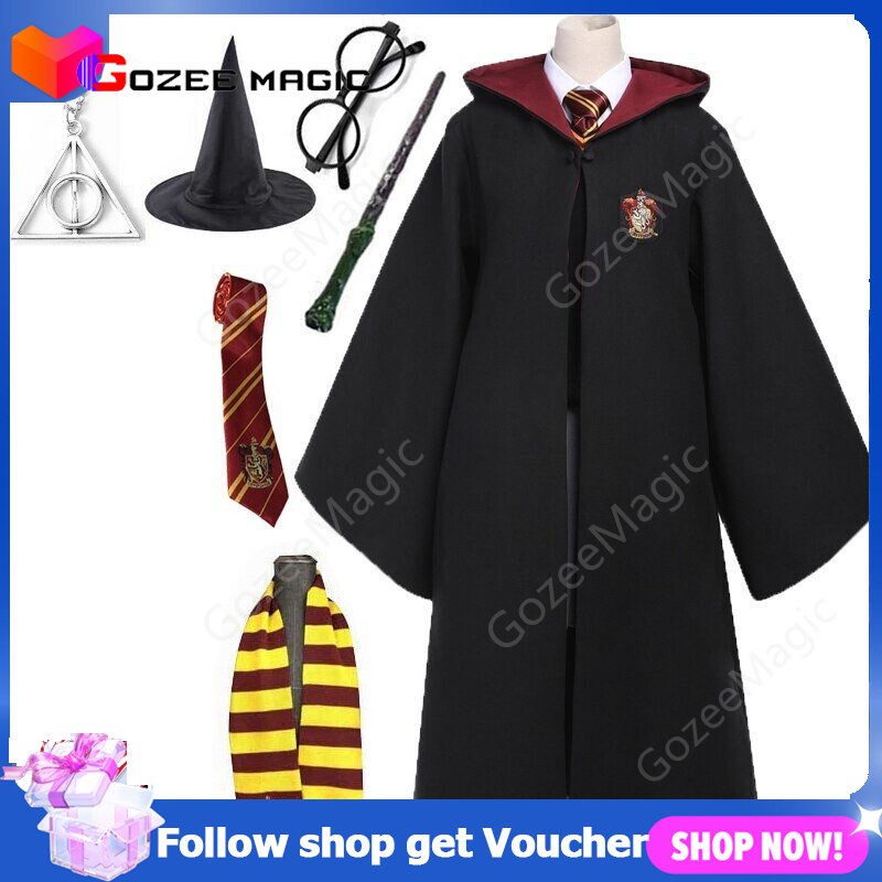 Disfraz de Harry Potter para niños y adultos, ropa de fiesta, capa,  uniforme escolar de Hermione, disfraz de Halloween para hombres y mujeres