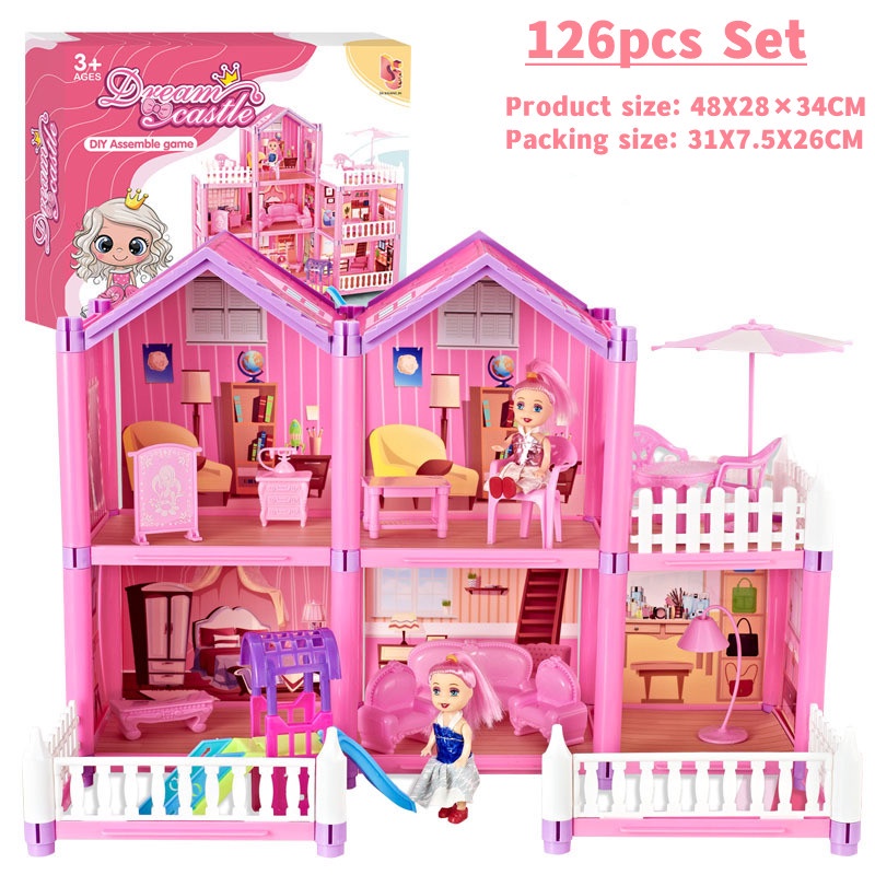 Ninas Casa De Munecas Princesa Sueno Castillo Barbie Conjunto Ninos Juego Montar Juguetes Nina Regalos De Cumpleanos Shopee Mexico
