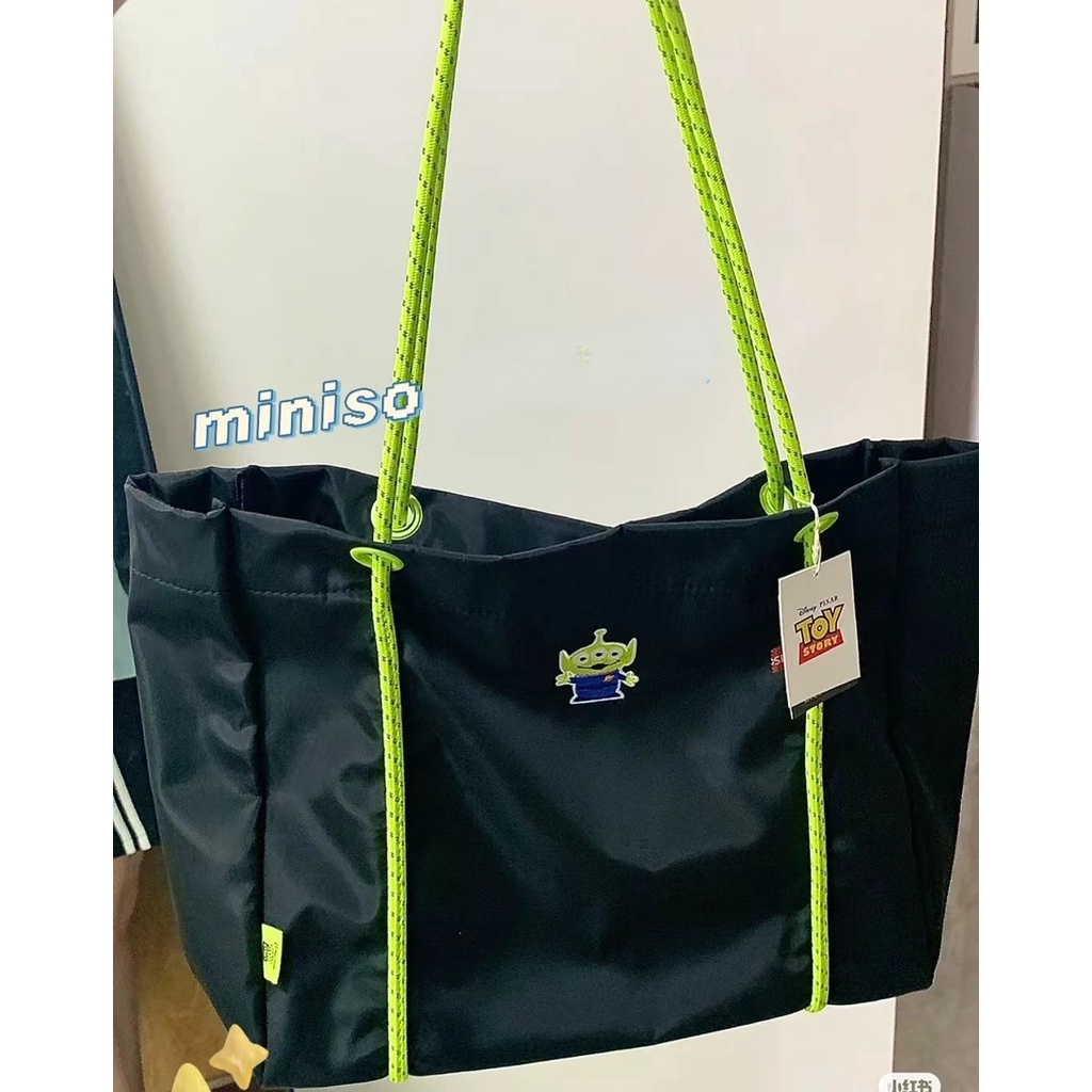 MINISO Pixar Bolsa De Compras Negro El Solo Bolso De Hombro Paquete Tote Shopee Mexico