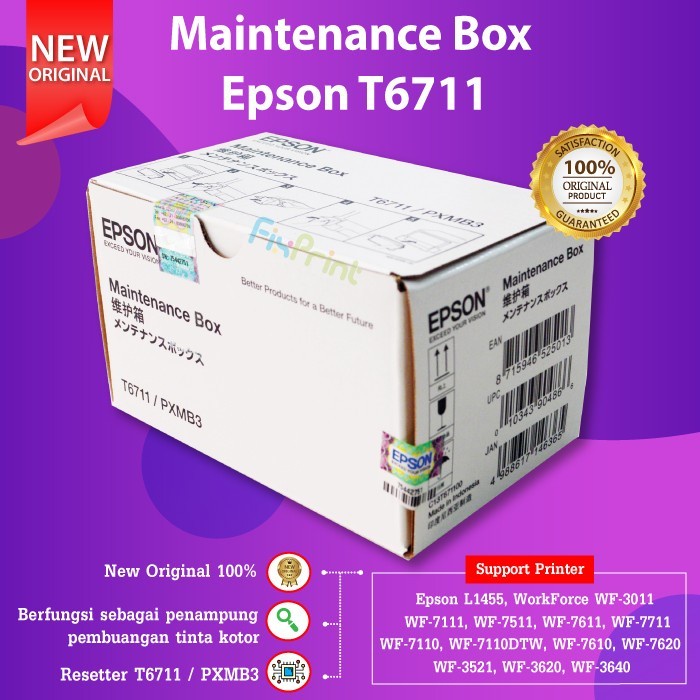 Caja De Mantenimiento Epson L1455 Original T6711pxmb3 Shopee México 9571