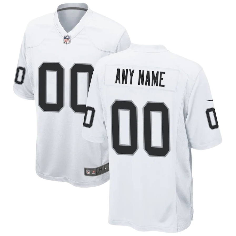Futbol americano NFL personalizado de los hombres Las Vegas Raiders Jersey blanco y negro Shopee Mexico