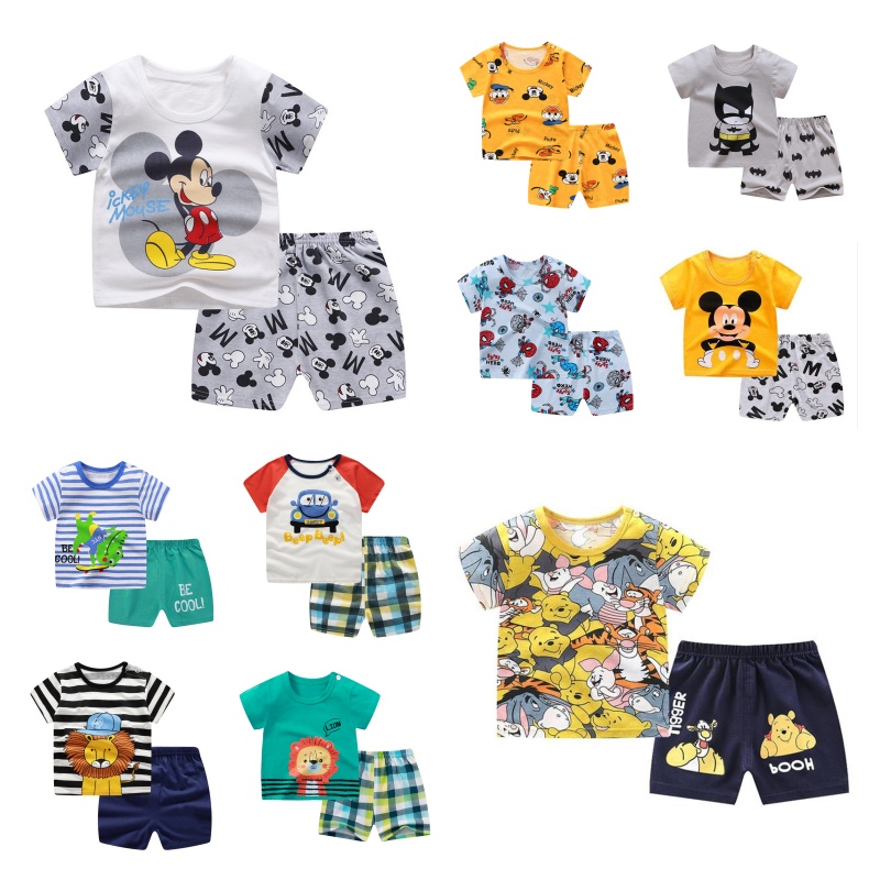 Mickey Amarillo Nino Verano Marca Conjuntos De Ropa Bebe Trajes De Manga Corta 0 4 Edad Ninos Casual Shopee Mexico