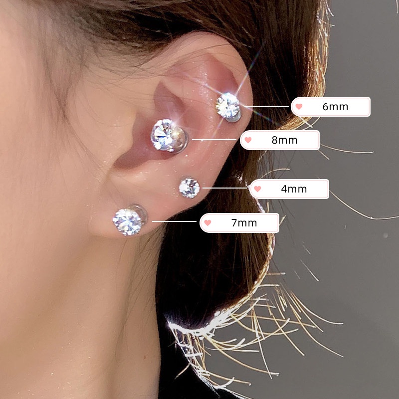Pendientes de Clip de oreja magnéticos fuertes de cristal para hombres y  mujeres, pendientes de imán