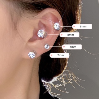 Pendientes de oreja de acero inoxidable de titanio con diseño de oso lindo  para mujer, regalo de joyería de plata/oro/oro rosa (plata), Oro rosa Acero