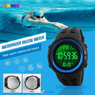 SKMEI-relojes deportivos con energía SOLAR para hombre, pulsera Digital LED  de cuarzo, resistente al agua hasta 5atm, estilo militar - AliExpress