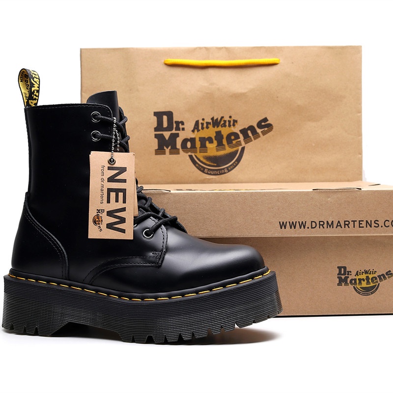 Dr.Martens Botas De Suela Gruesa Martin De Garant a De Calidad Para Mujer New England Dr . Martens Gran Tama o Altas De Cuero Genuino Carga Tobillo De