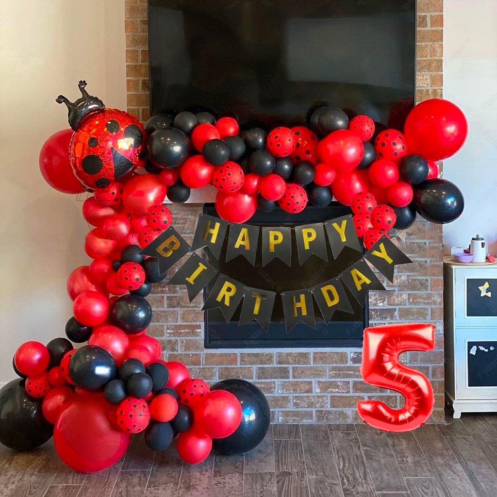 Arco y Decoración de Globos - Ladybug Miraculous Kit de Fiesta