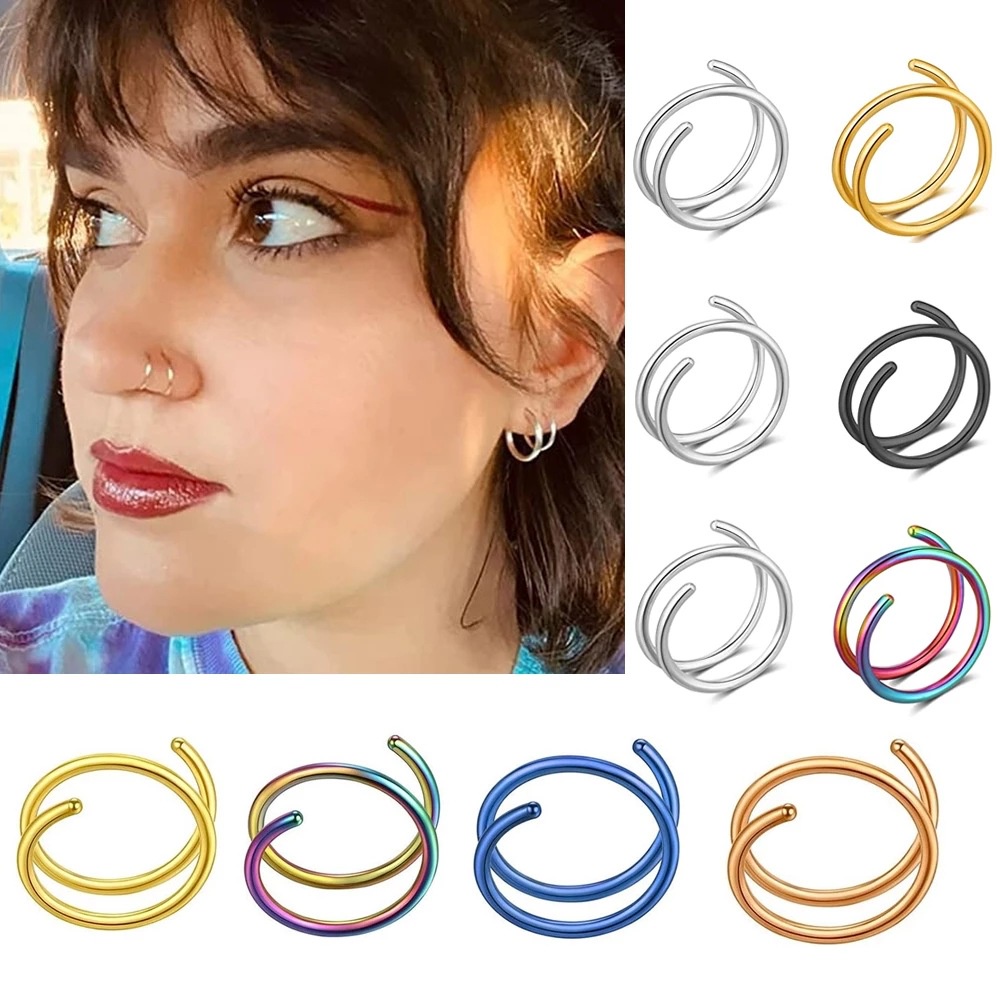 Aretes Para La Nariz/ Pendientes Piercing En Espiral Hipoalergénicos De  Acero Inoxidable/ Accesorios De Joyería De Moda Punk Para Hombres Y Mujeres  | Shopee México