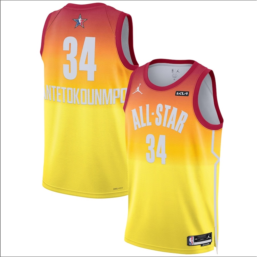 Camiseta Hombre Milwaukee Bucks Giannis Antetokounmpo Naranja 2023nba All Star Game Swingman 