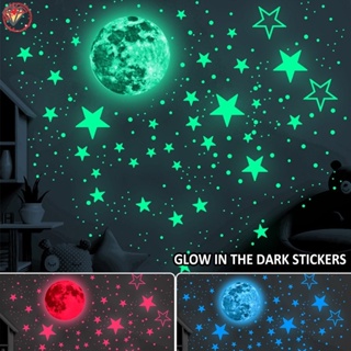 Comprar 100 pegatinas de pared de estrellas fluorescentes que brillan en la  oscuridad para dormitorio de niños