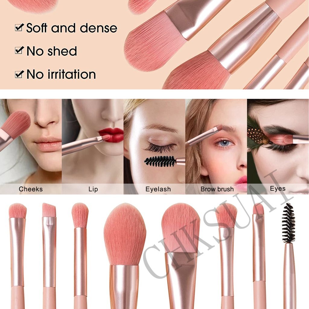 8 Pzs Mini Juego De Brochas De Maquillaje De Unicornio Para Mujeres/Portátil  Suave Corrector De Belleza/Herramienta De Sombra De Ojos/Cepillo De  Pestañas