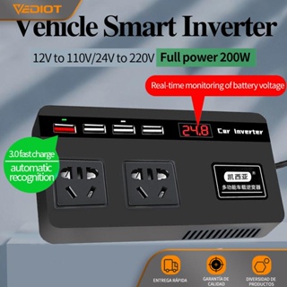 Inversor de corriente de 300W 12V 24V 220V con doble USB-C