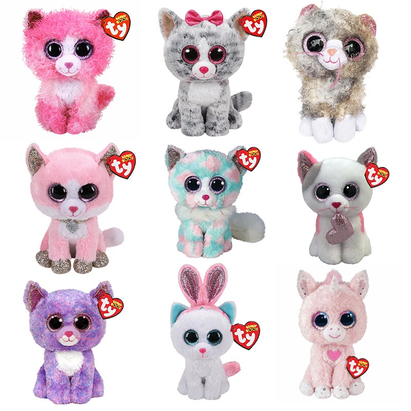 15CM Ty Beanie Boos Ojos Grandes Gato Colecciones Muneca De Peluche Ninos Cumpleanos Shopee Mexico