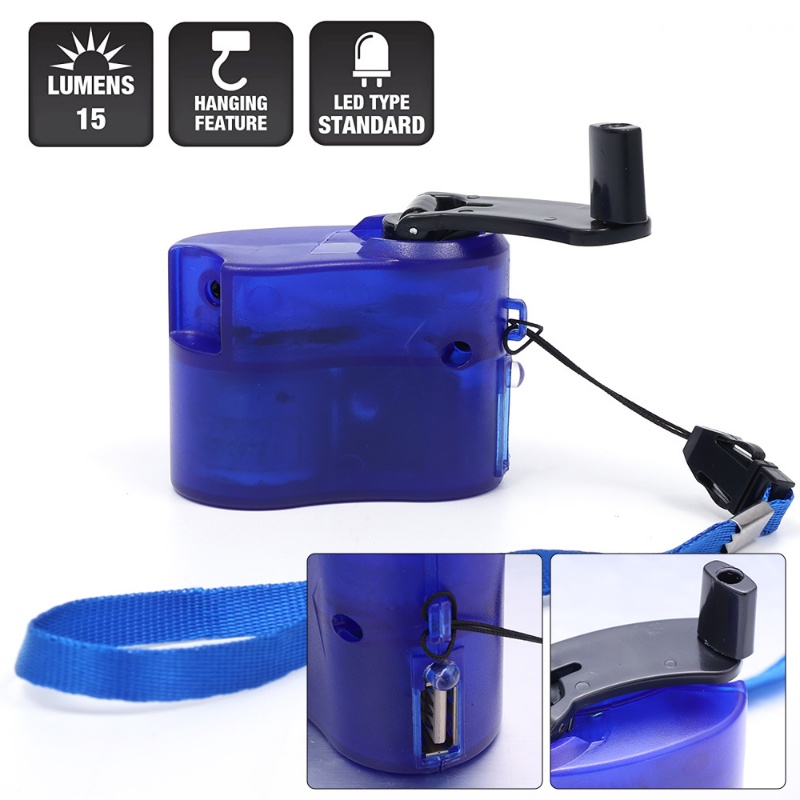 Cargador De Teléfono Móvil De Manivela USB Manual Portátil Mini Fuente