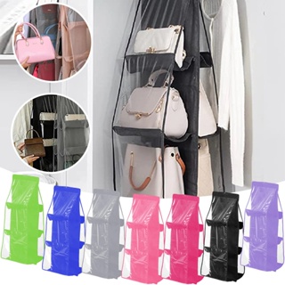 Comprar Bolso colgante de 6 bolsillos, bolsa de almacenamiento  transparente, organizador para el hogar, armario, bolsa para zapatos  diversos con bolsa para colgar