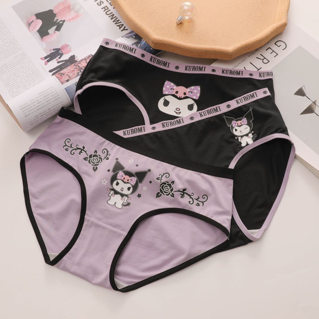 Hello Kitty-bragas Kawaii de cintura baja para mujer, ropa